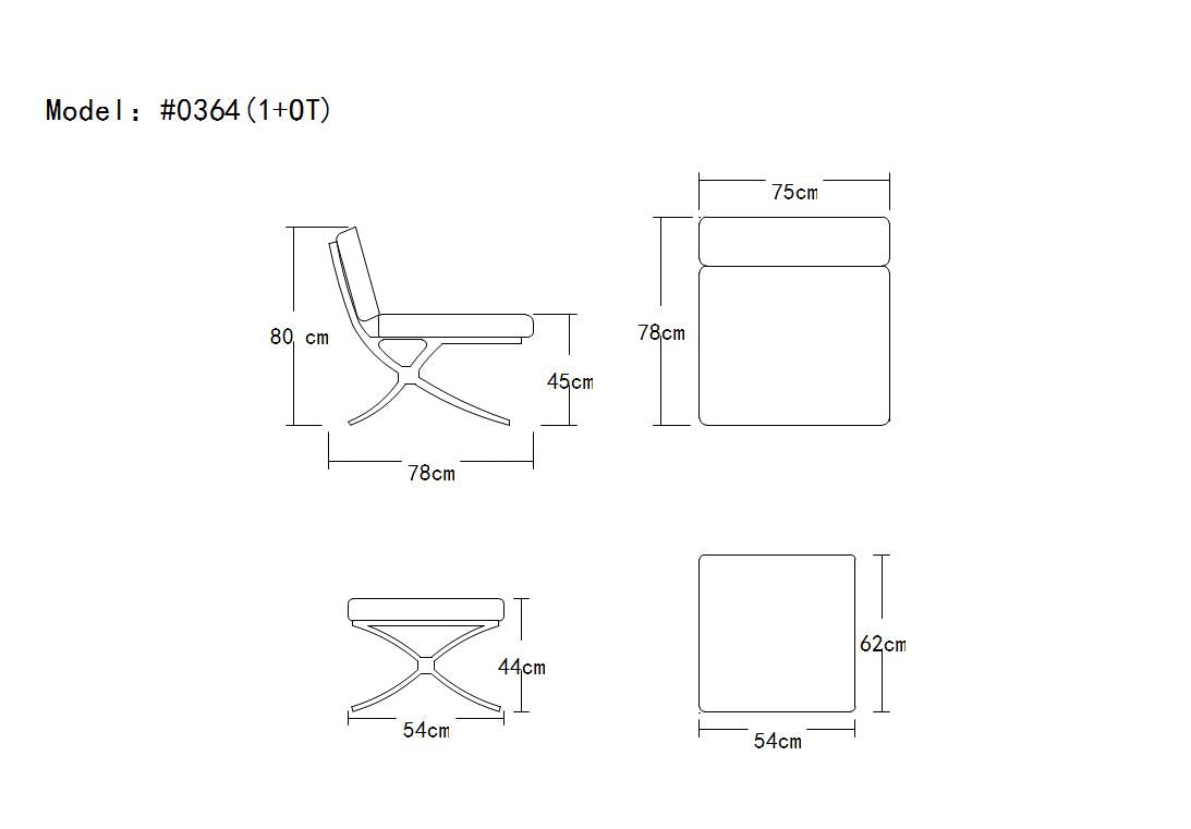 Divani Casa Bellatrix Modern Red Leather X Leg Ottoman Model VG2T0364-RED-OTT