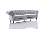 Divani Casa Alexandrina Grey Tufted Velvet Sofa Model VG2T0892-SOFA-GRY