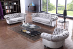 Divani Casa Alexandrina Grey Tufted Velvet Sofa Model VG2T0892-SOFA-GRY