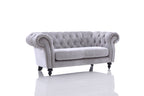 Divani Casa Alexandrina Grey Tufted Velvet Loveseat Model VG2T0892-LOVE-GRY