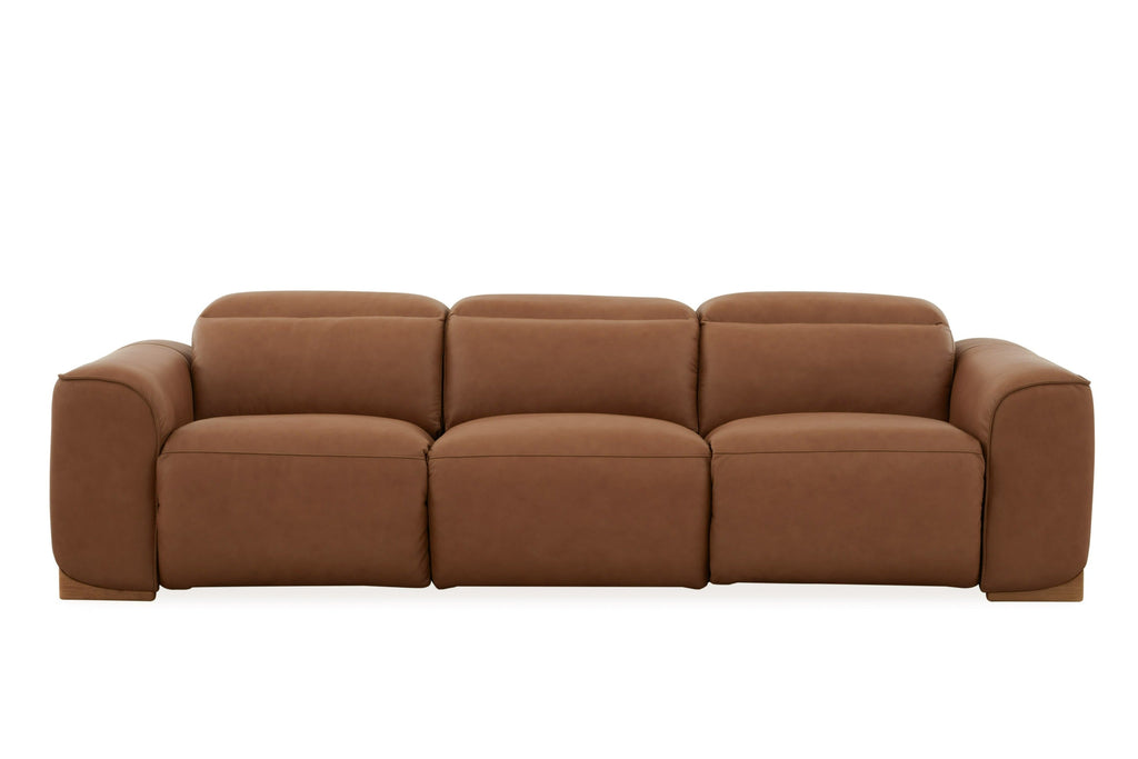 Divani Casa Hagerty Modern Brown Leather Sofa With 2 Power Recliners Model VGKV-KM.6035-BRN