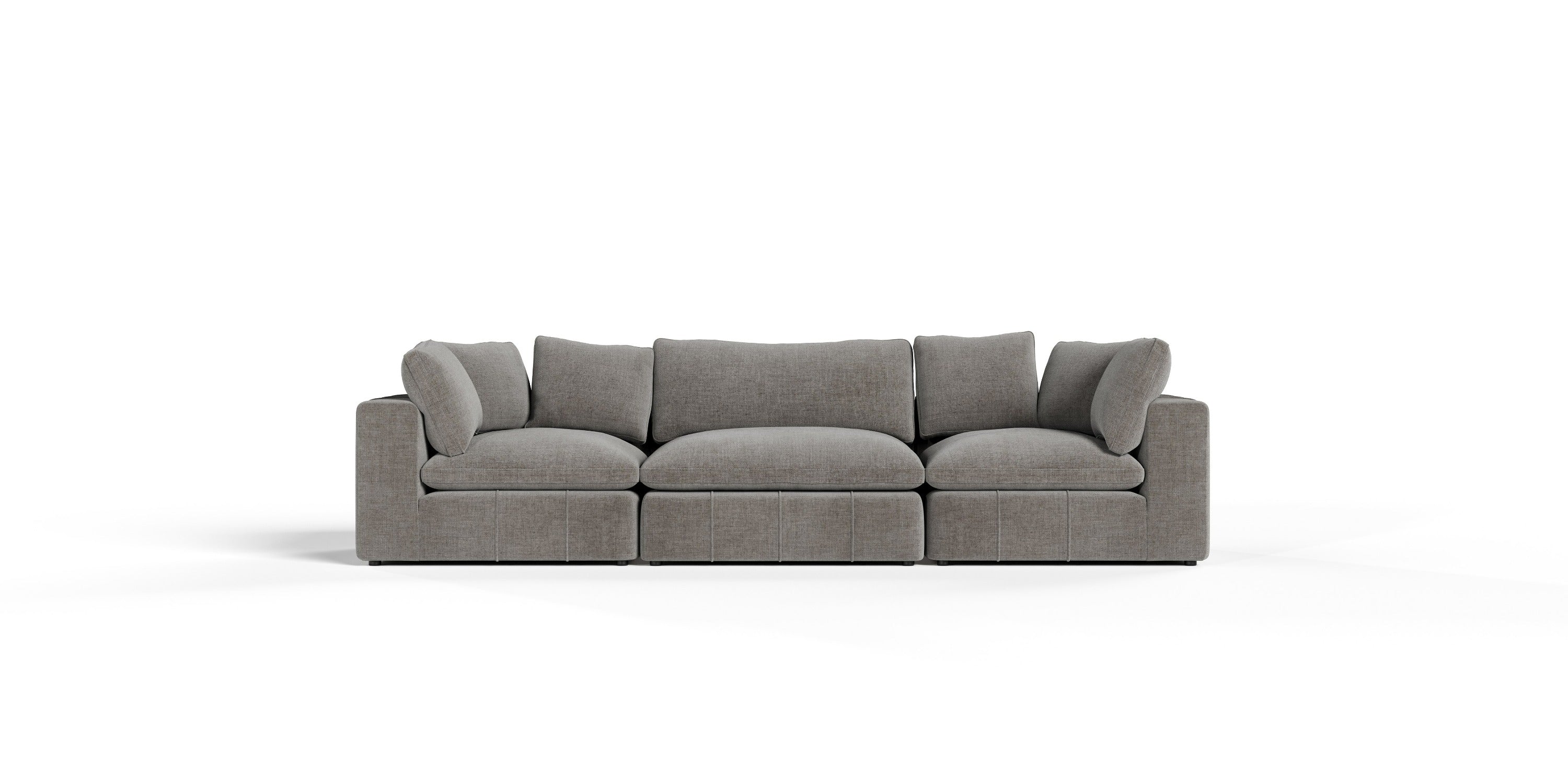 Divani Casa Vicki Modern Grey Fabric Modular Sectional Sofa 3 Piece Sectional Model VGKK-KF.8033-SECT-GRY-3-Piece Sectional