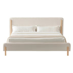 Modrest Electra Modern Ivory Fabric & Rubberwood Bed Model VGHM-F4091-1-BED