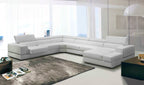Divani Casa Pella Modern White Italian Leather U Shaped Sectional Sofa Model VGCA5106-WHT