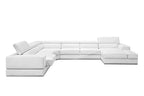 Divani Casa Pella Modern White Italian Leather U Shaped Sectional Sofa Model VGCA5106-WHT
