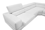 Divani Casa Pella Modern White Italian Leather U Shaped Sectional Sofa Model VGCA5106-WHT