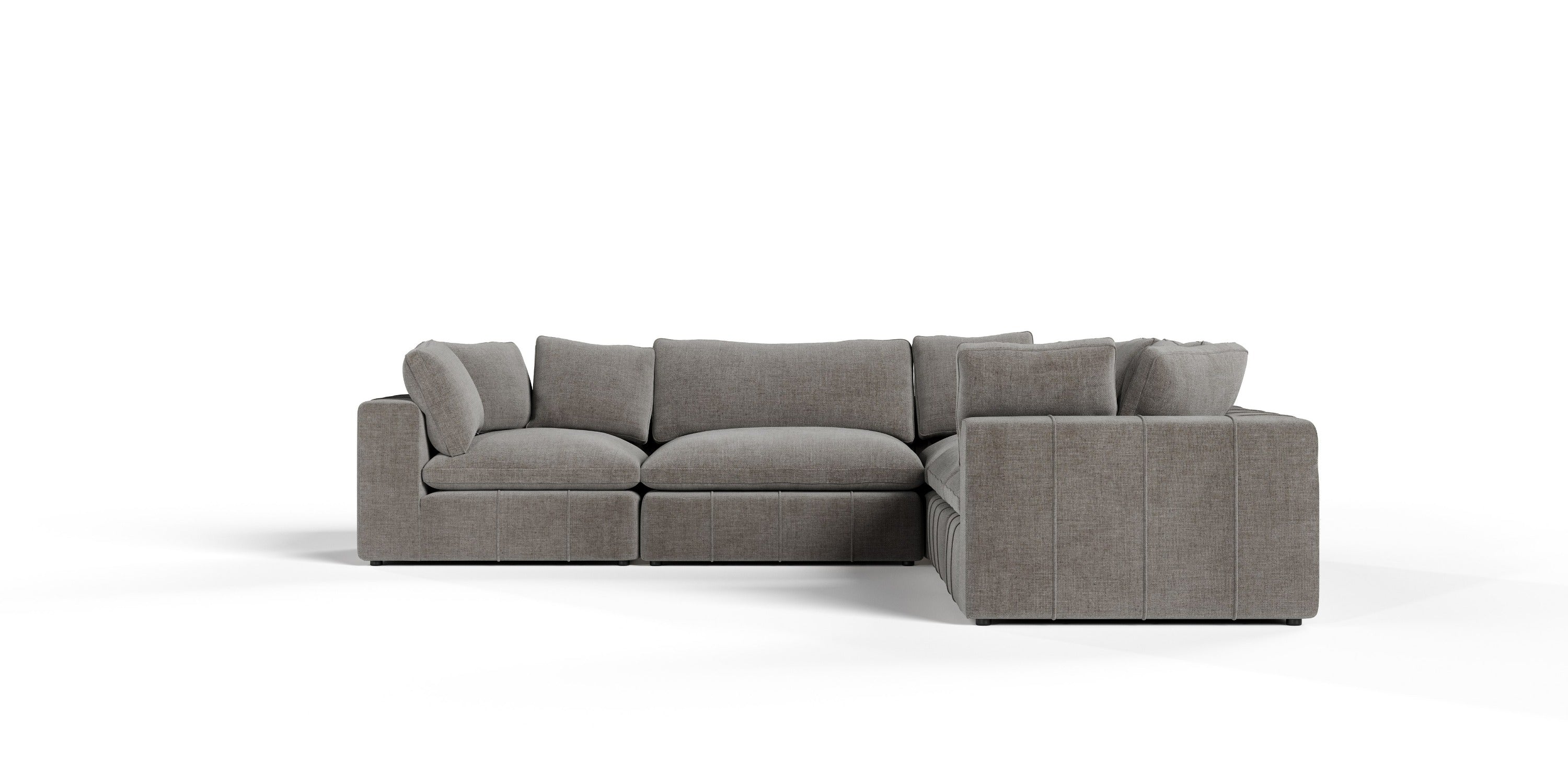 Divani Casa Vicki Modern Grey Fabric Modular Sectional Sofa 5 Piece Sectional Model VGKK-KF.8033-SECT-GRY-5-Piece Sectional