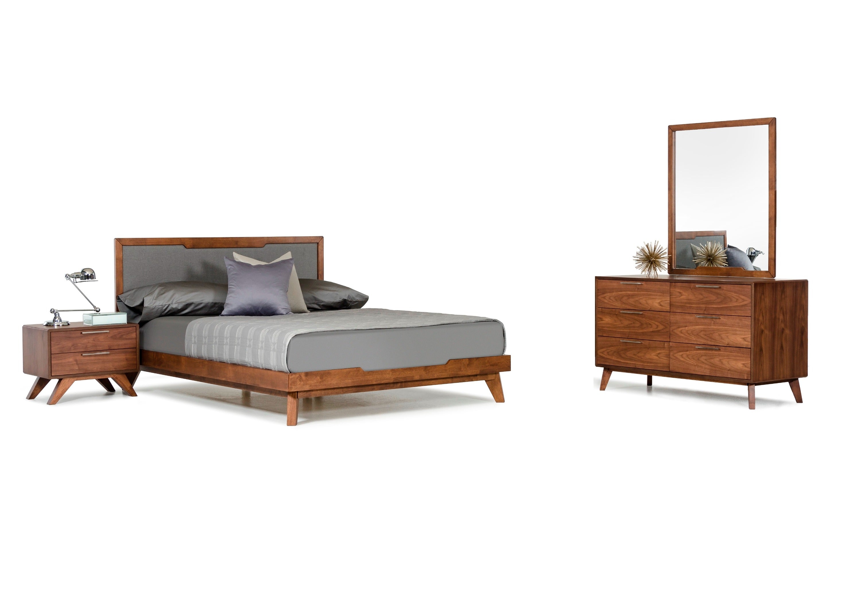 Nova Domus Soria Mid Century Grey & Walnut Bedroom Set Model VGMASORIA-SET