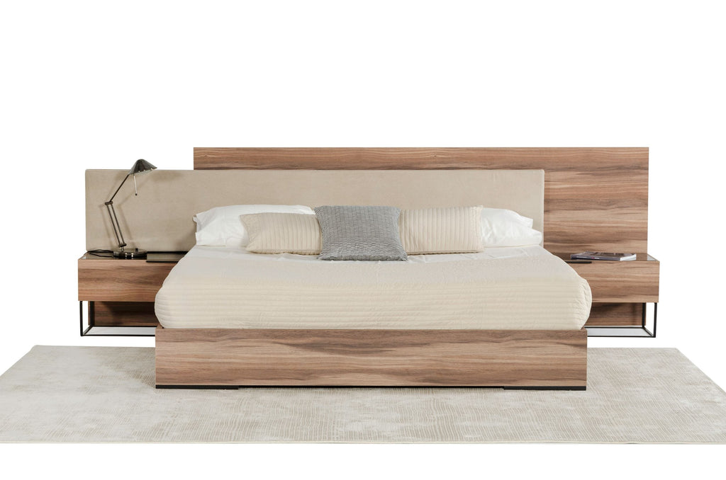Nova Domus Matteo Italian Modern Walnut & Fabric Bed Model VGACMATTEO-BED
