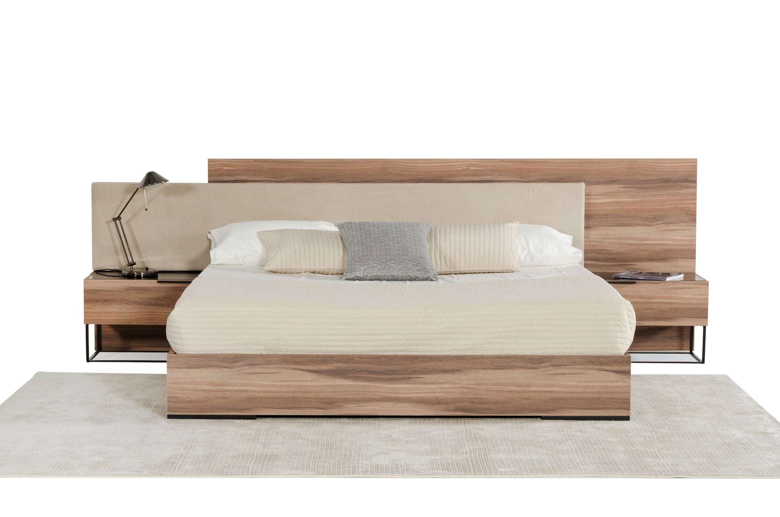 Nova Domus Matteo Italian Modern Walnut & Fabric Bed Model VGACMATTEO-BED