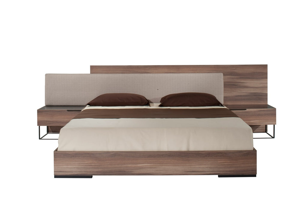Nova Domus Matteo Italian Modern Walnut & Fabric Bed Model VGACMATTEO-BED