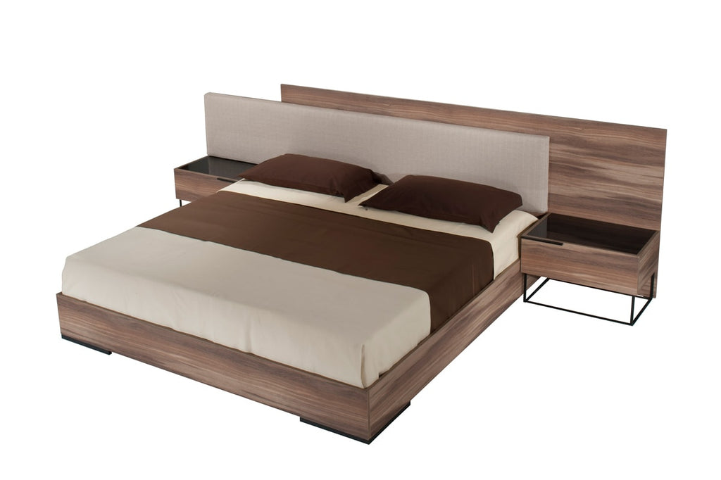 Nova Domus Matteo Italian Modern Walnut & Fabric Bed Model VGACMATTEO-BED