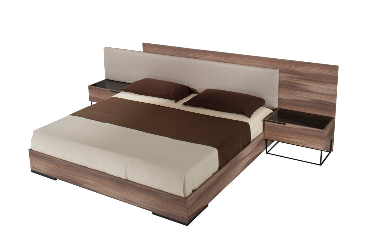 Nova Domus Matteo Italian Modern Walnut & Fabric Bed Model VGACMATTEO-BED