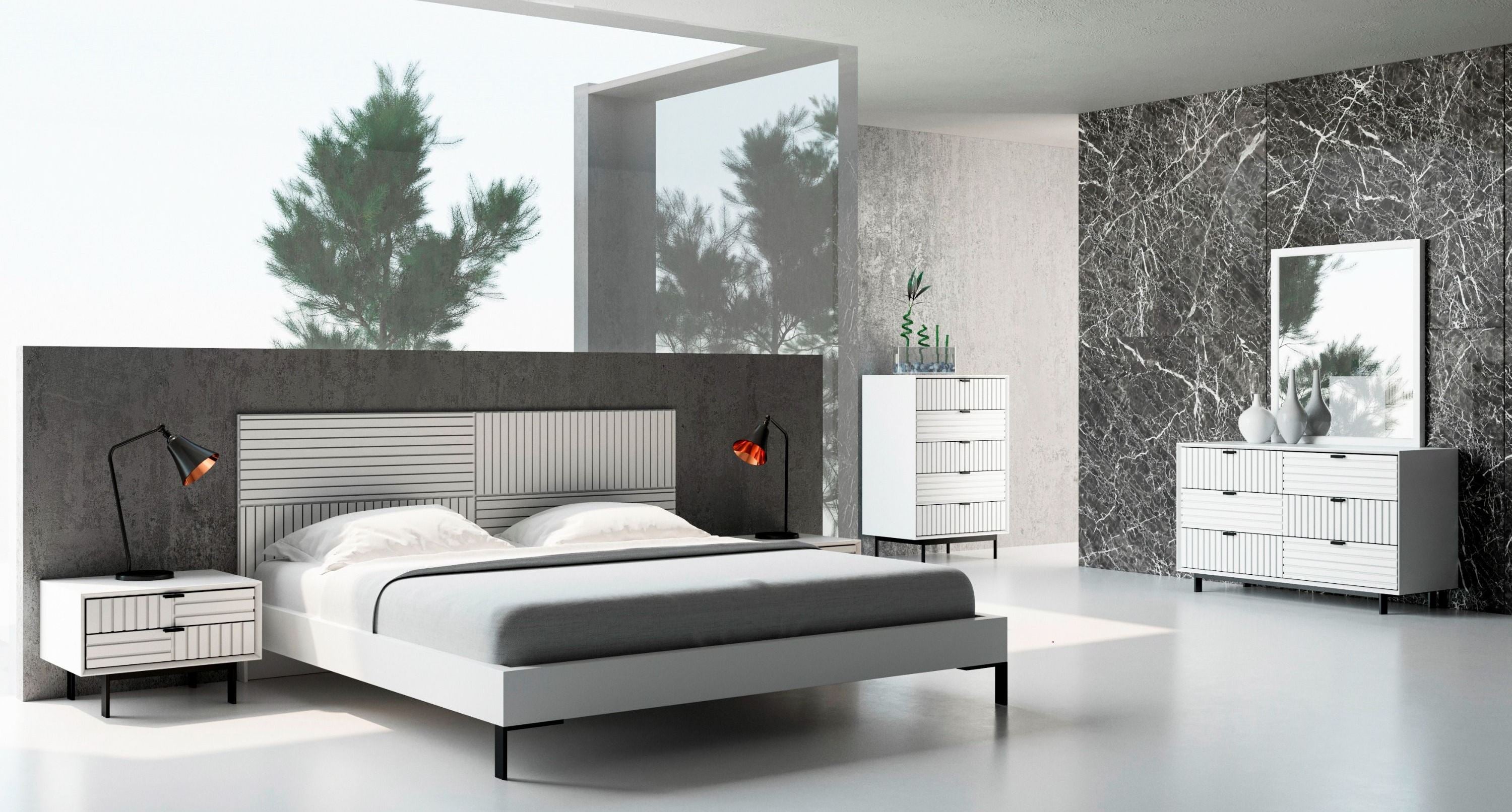 Nova Domus Valencia Contemporary White Bedroom Set Model VGMABR-76-SET