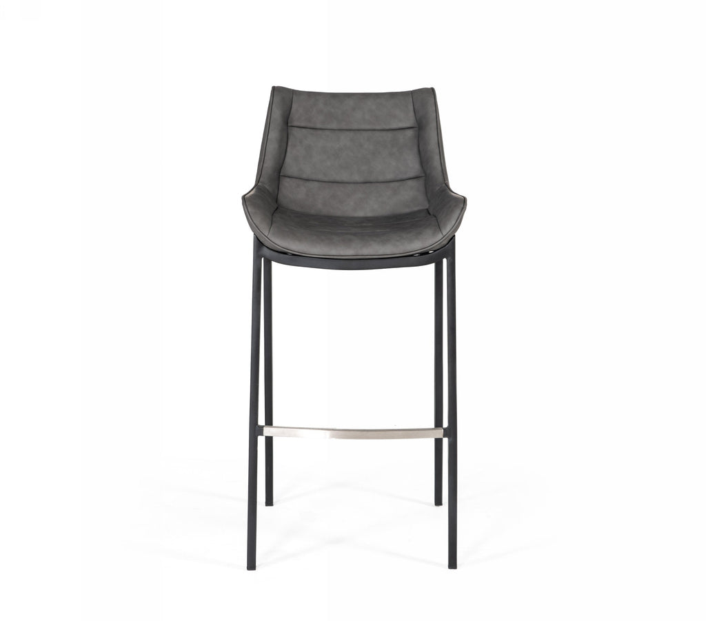Modrest Robert Modern Grey Eco Leather Bar Stool Model VGHR5366-B