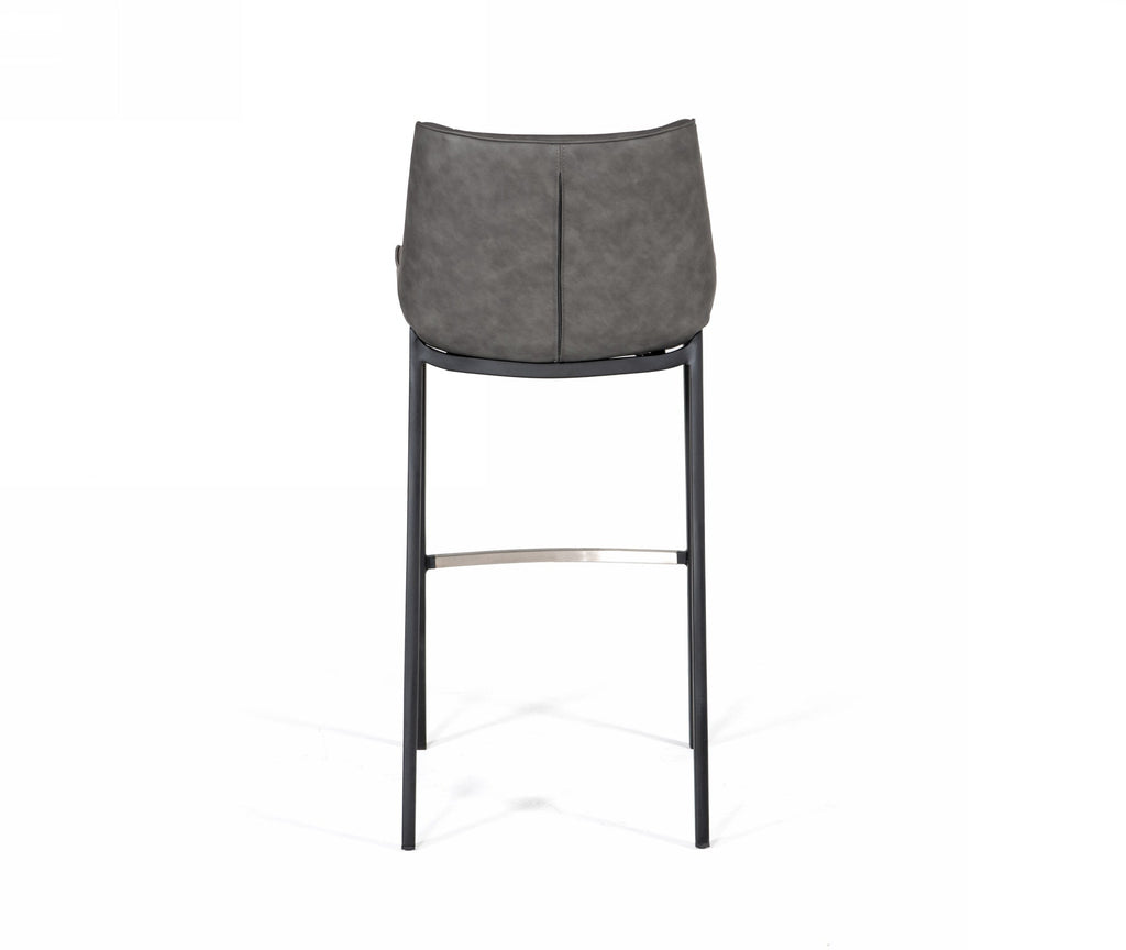 Modrest Robert Modern Grey Eco Leather Bar Stool Model VGHR5366-B