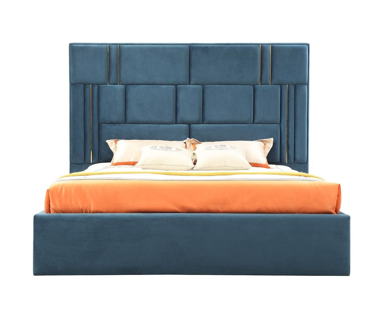 Modrest Adonis Modern Blue Fabric Bed Model VGVCBD096-19