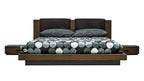 Nova Domus Fantasia Dark Walnut | Dark Grey Bed And Two Nightstands Model VGWDHL-W01-BED-2NS