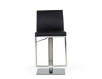 Modrest Folsum Modern Black & Brushed Stainless Steel Bar Stool Model VGHR5040GB-1-BLK-BS