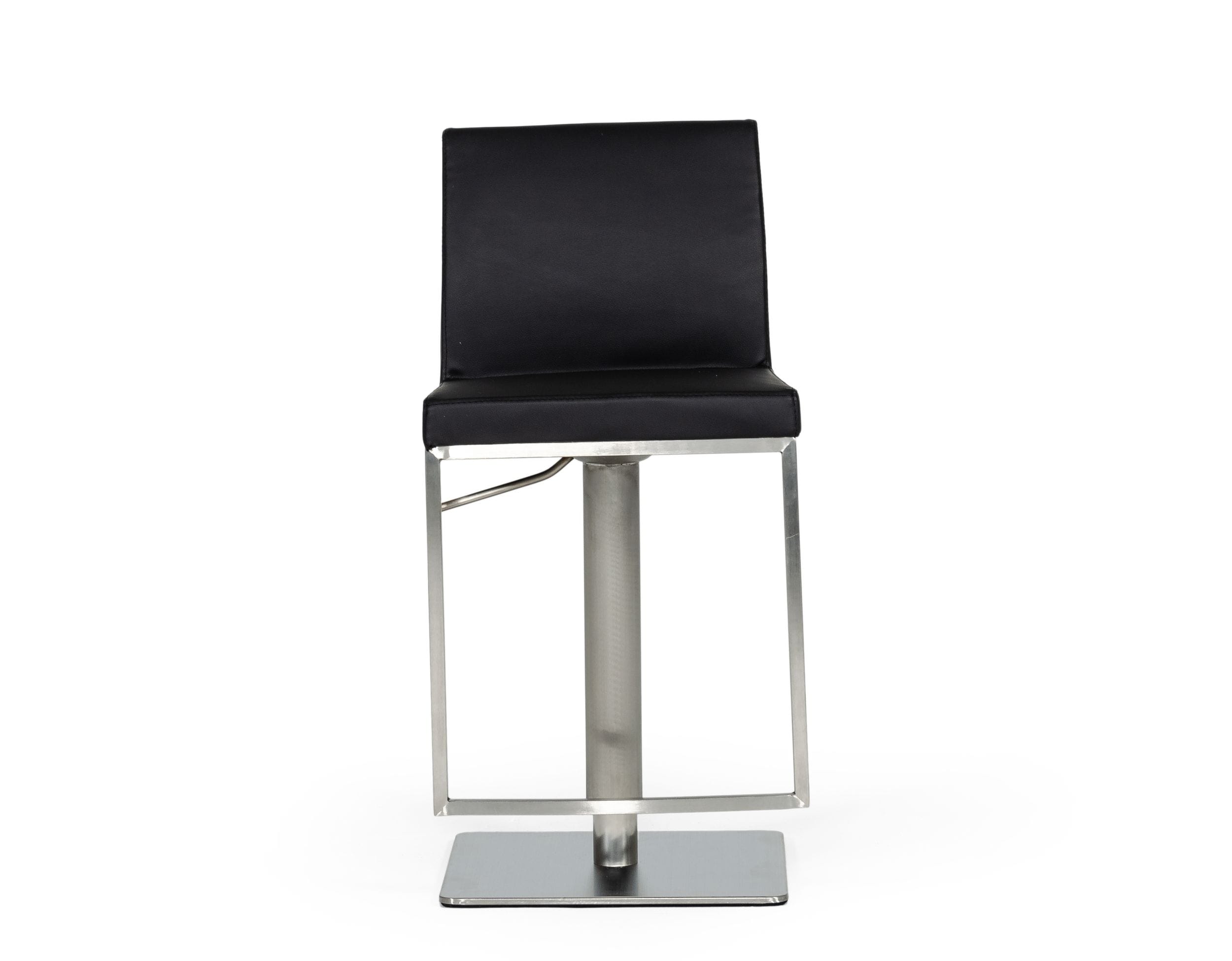 Modrest Folsum Modern Black & Brushed Stainless Steel Bar Stool Model VGHR5040GB-1-BLK-BS
