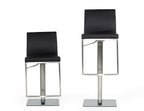 Modrest Folsum Modern Black & Brushed Stainless Steel Bar Stool Model VGHR5040GB-1-BLK-BS