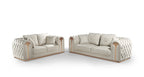 Divani Casa Dosie Modern Beige Fabric Sofa & Loveseat Set Model VGBNS-9368-SET-BGE
