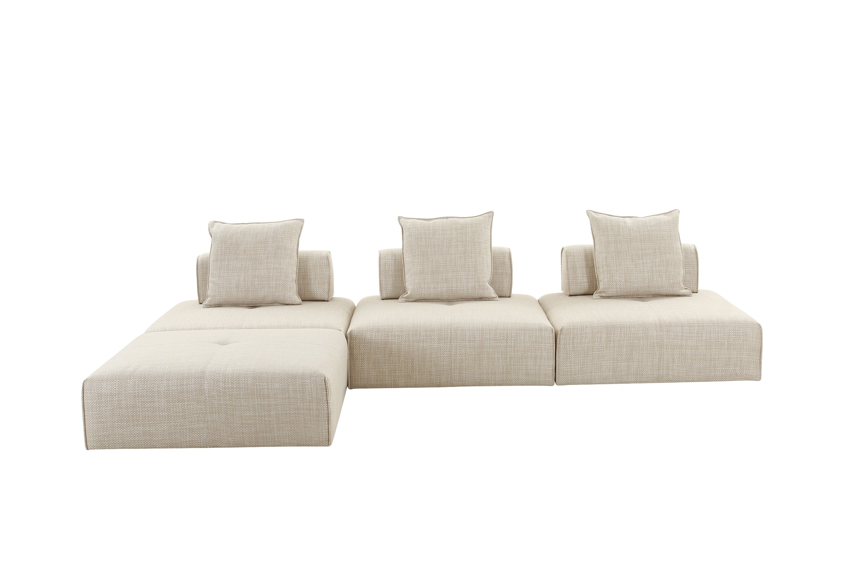 Divani Casa Mondo Modern 4 Seat Modular Beige Fabric Sectional Model VGOD-ZW-22033-BGE-4PC