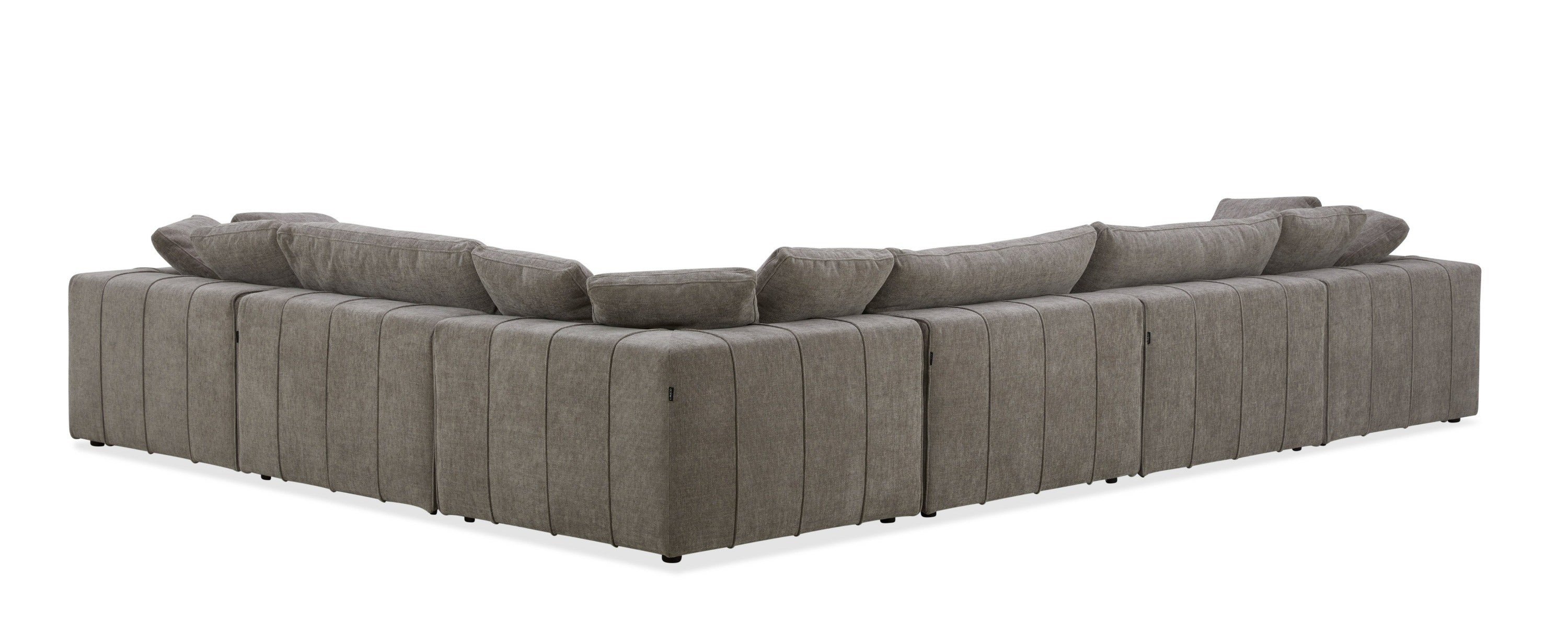 Divani Casa Vicki Modern Grey Fabric Modular Sectional Sofa & Ottoman Model VGKK-KF.8033-SECT-MUSH