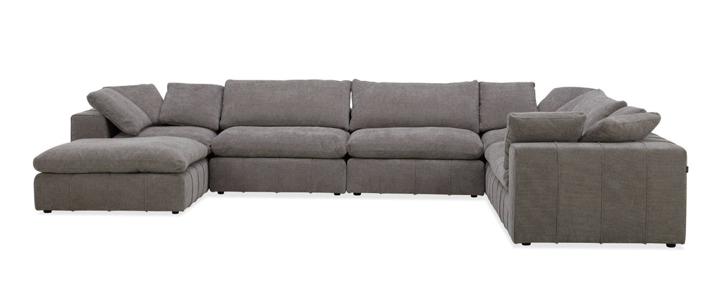 Divani Casa Vicki Modern Grey Fabric Modular Sectional Sofa & Ottoman Model VGKK-KF.8033-SECT-MUSH