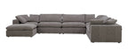 Divani Casa Vicki Modern Grey Fabric Modular Sectional Sofa & Ottoman Model VGKK-KF.8033-SECT-MUSH