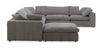 Divani Casa Vicki Modern Grey Fabric Modular Sectional Sofa & Ottoman Model VGKK-KF.8033-SECT-MUSH