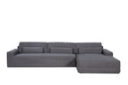 Divani Casa Loki Modern Grey Fabric Right Facing Sectional Sofa Model VGAH-SF1015-SECT-GRY