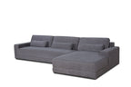 Divani Casa Loki Modern Grey Fabric Right Facing Sectional Sofa Model VGAH-SF1015-SECT-GRY