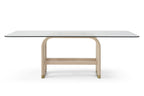 Modrest Florence Modern Glass & Natural Oak & Gold Dining Table Model VGVC-T2410