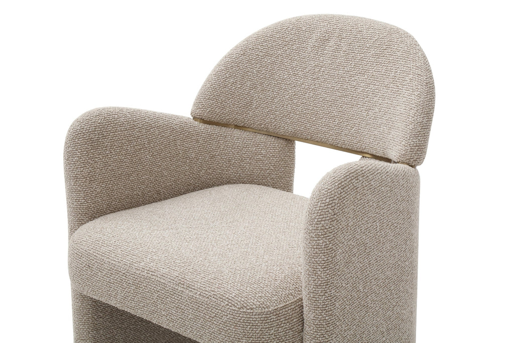 Modrest Ashley Modern Beige Fabric & Brushed Brass Dining Chair Model VGVCB2402-BGE