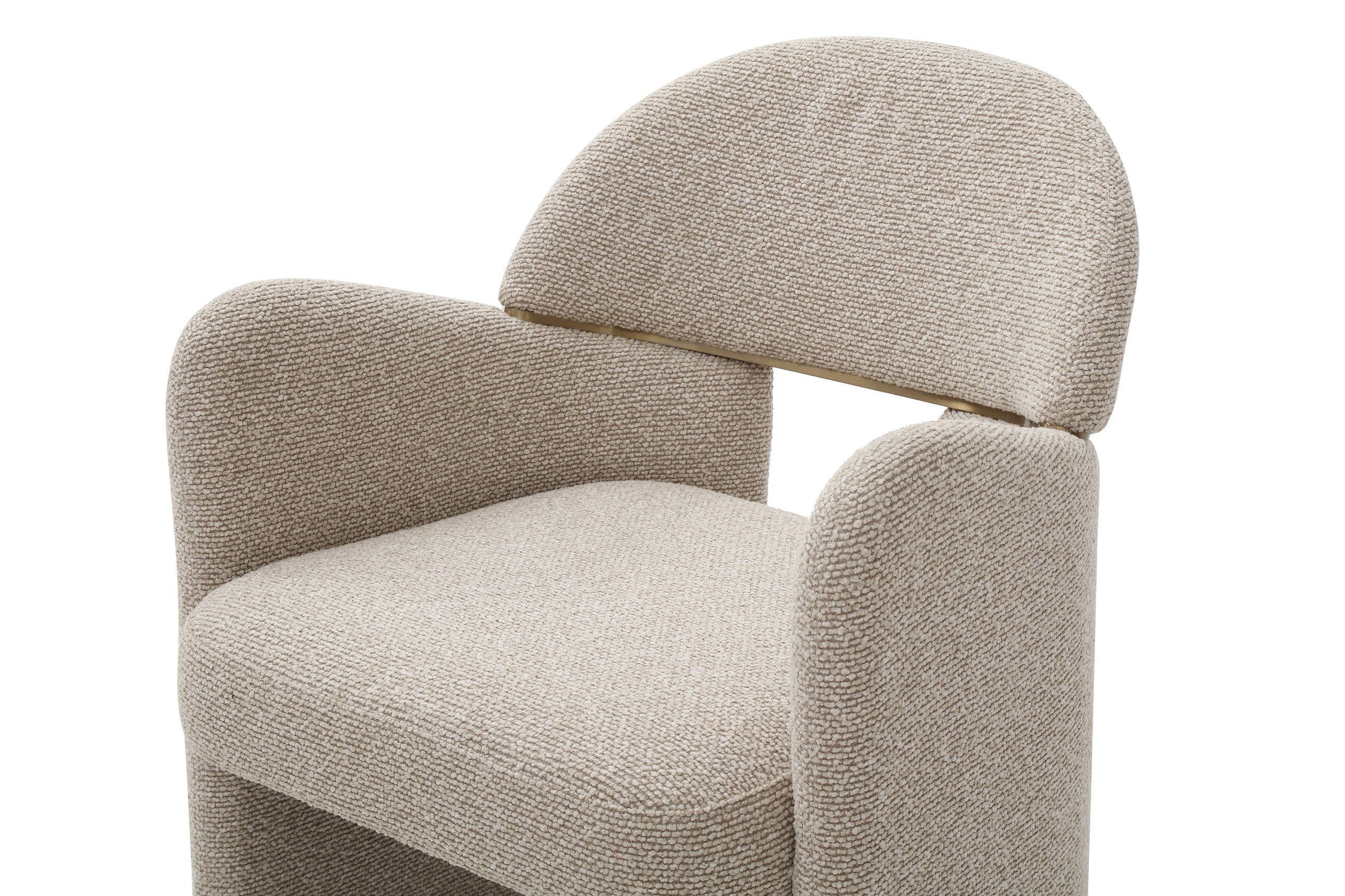 Modrest Ashley Modern Beige Fabric & Brushed Brass Dining Chair Model VGVCB2402-BGE