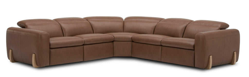 Divani Casa Conrad Modern Brown Leather Sectional Sofa With 3 Recliners Model VGKV-KM.856-BRN