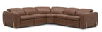 Divani Casa Conrad Modern Brown Leather Sectional Sofa With 3 Recliners Model VGKV-KM.856-BRN