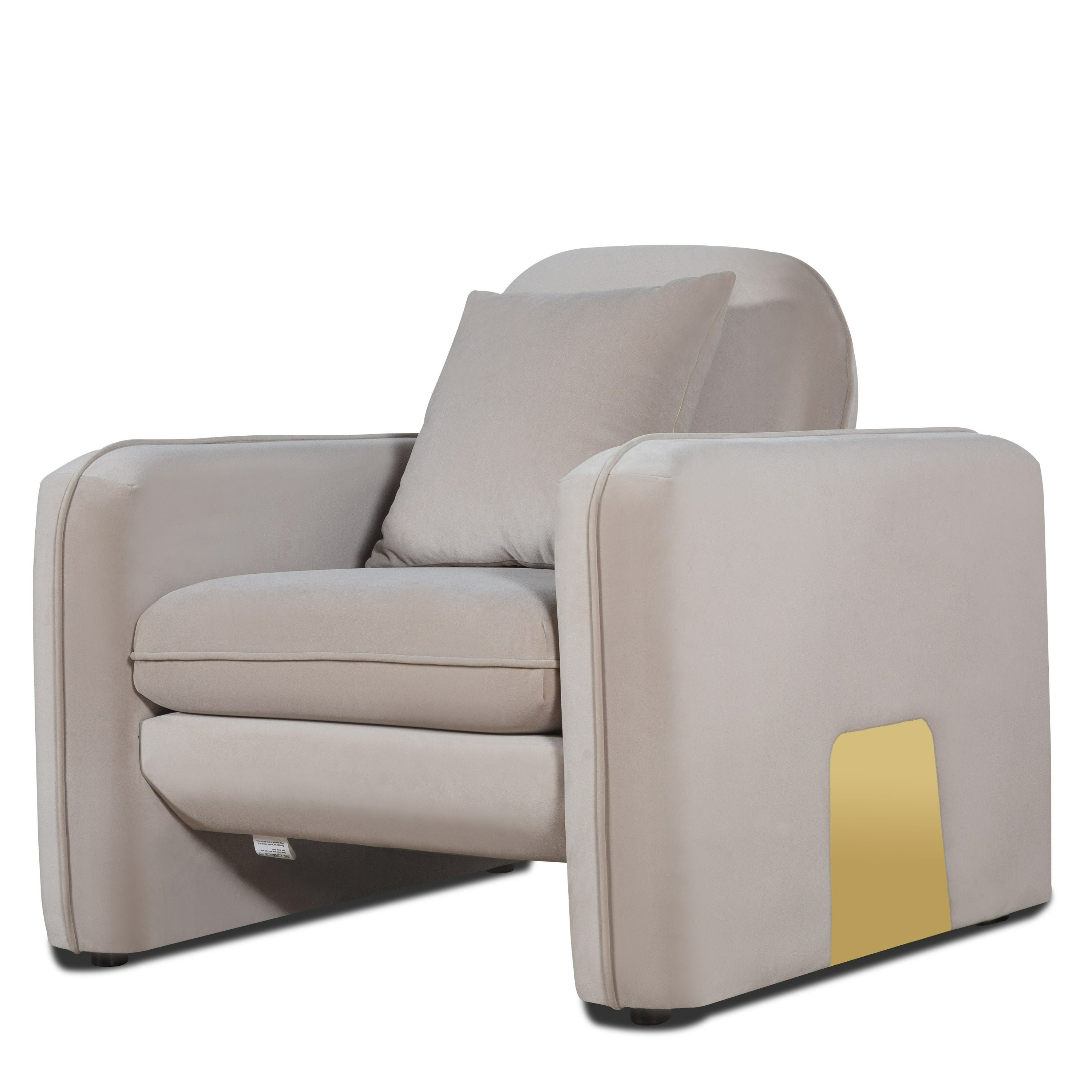 Divani Casa Gaston Modern Taupe Velvet Chair Model VGAH-AG1648-1-TPE