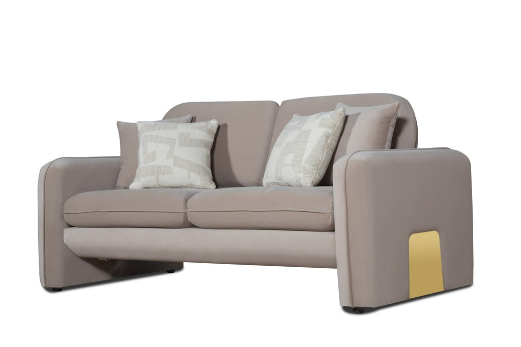 Divani Casa Gaston Modern Taupe Velvet Sofa Set Model VGAH-AG1648-SET-TPE