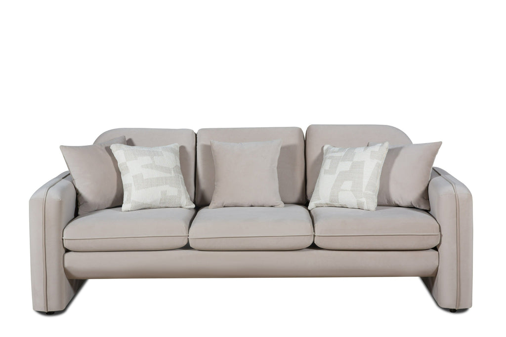 Divani Casa Gaston Modern Taupe Velvet Sofa Model VGAH-AG1648-3-TPE