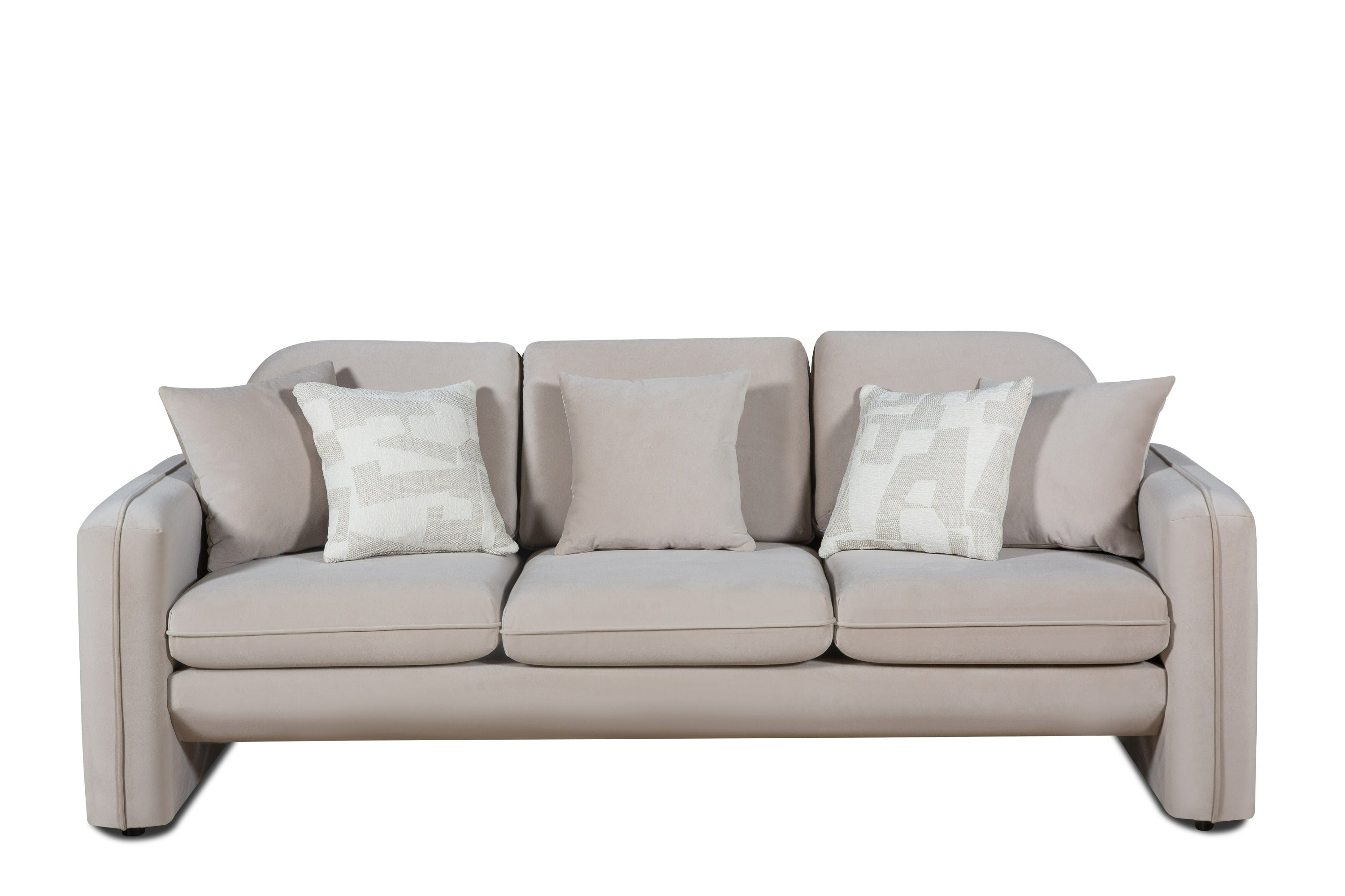 Divani Casa Gaston Modern Taupe Velvet Sofa Model VGAH-AG1648-3-TPE