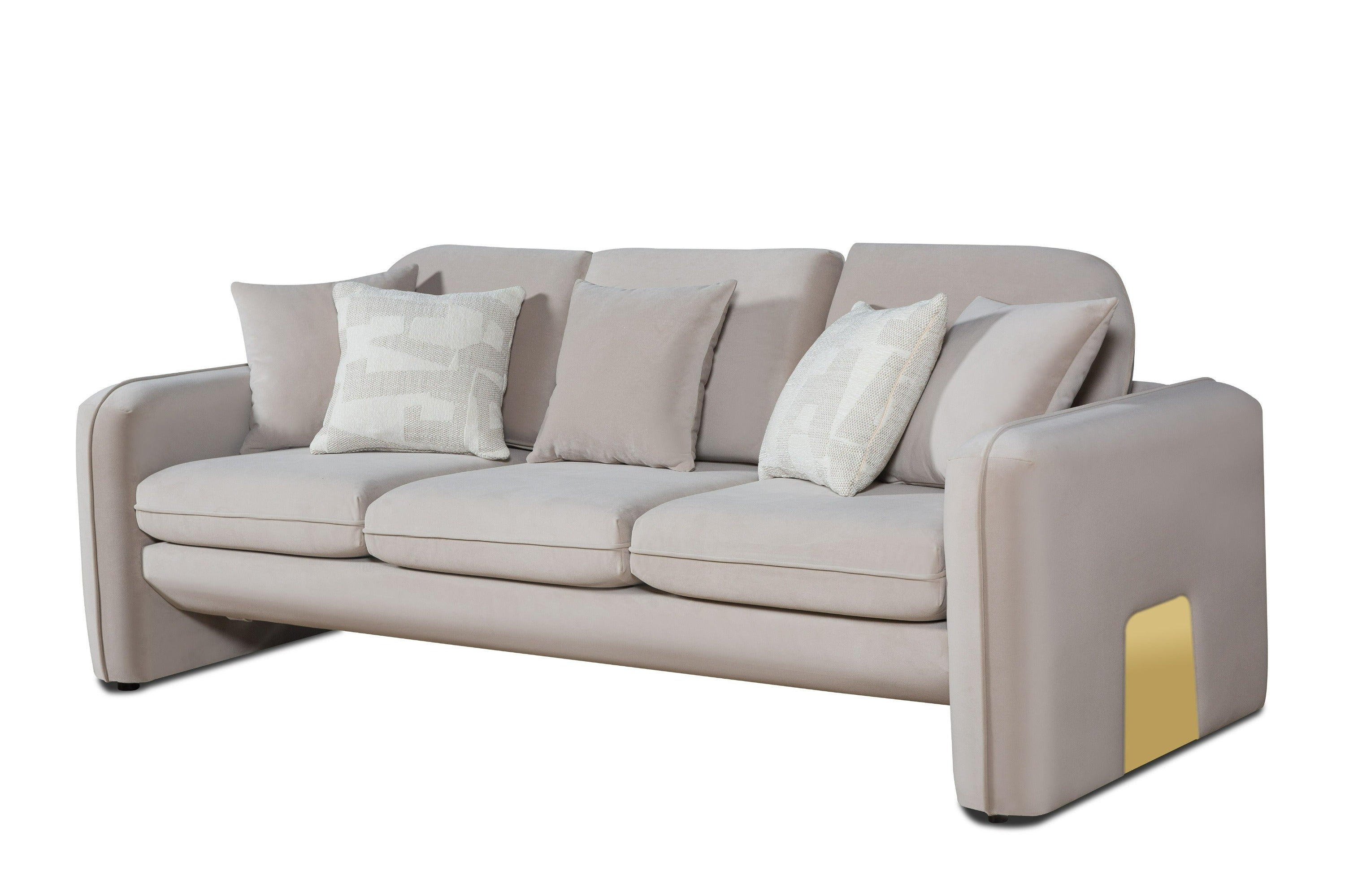 Divani Casa Gaston Modern Taupe Velvet Sofa Set Model VGAH-AG1648-SET-TPE