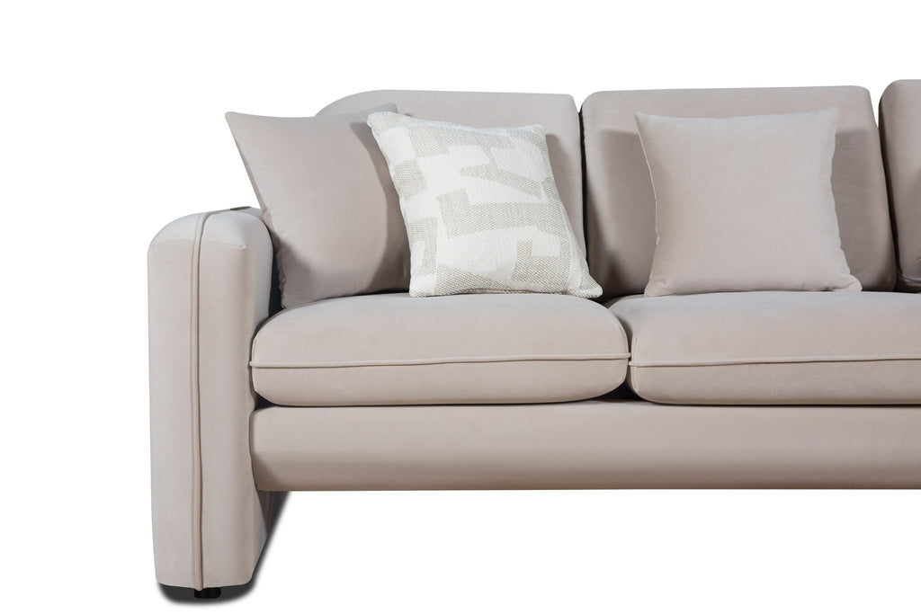 Divani Casa Gaston Modern Taupe Velvet Sofa Model VGAH-AG1648-3-TPE