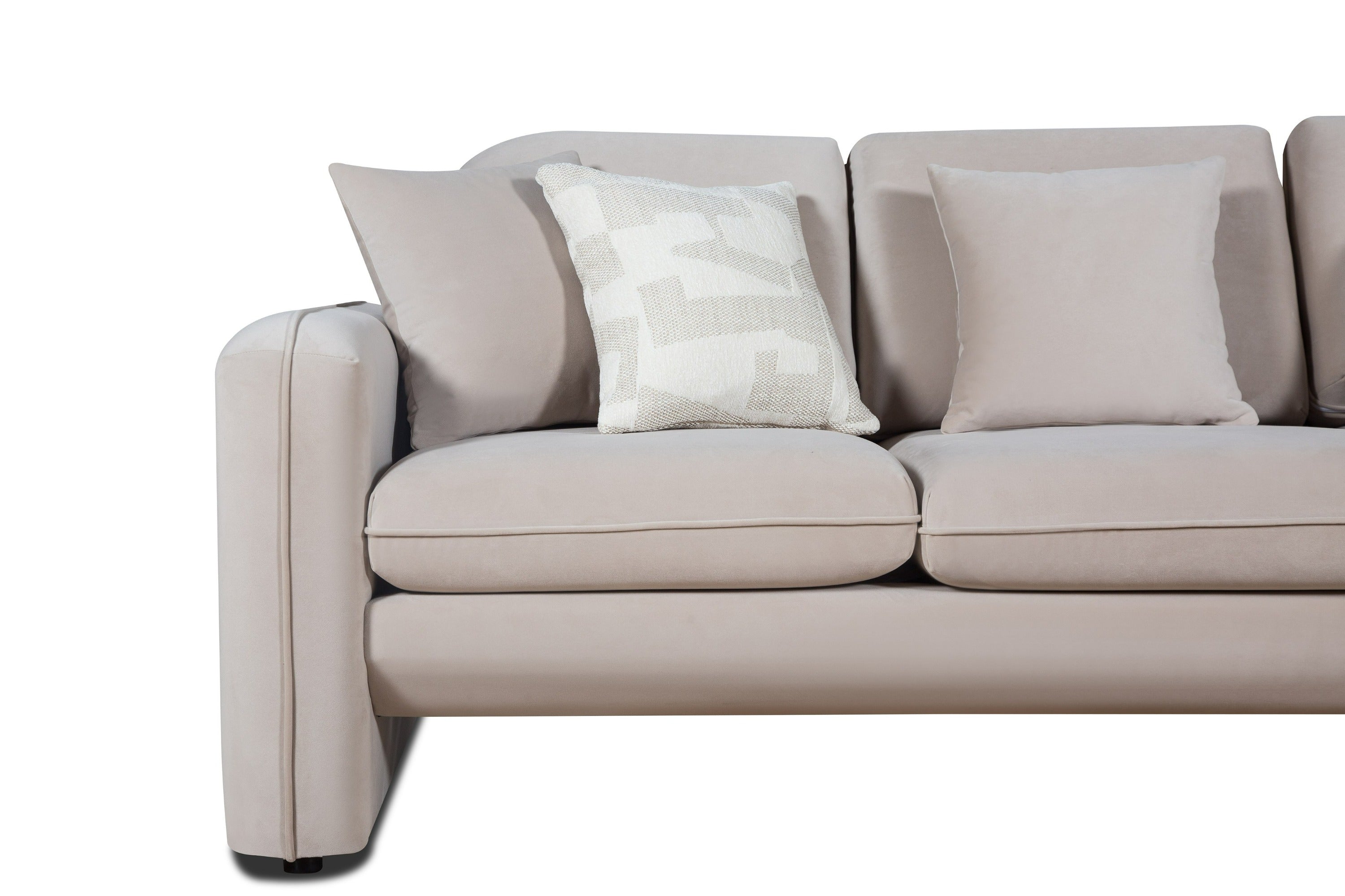 Divani Casa Gaston Modern Taupe Velvet Sofa Model VGAH-AG1648-3-TPE