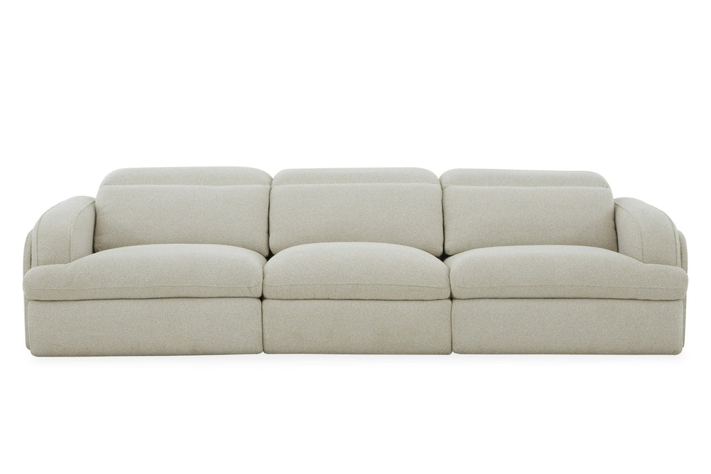 Divani Casa Ambler Modern Off White Fabric Sofa With 2 Power Recliners Model VGKV-KM.6629-SOFA-LINEN