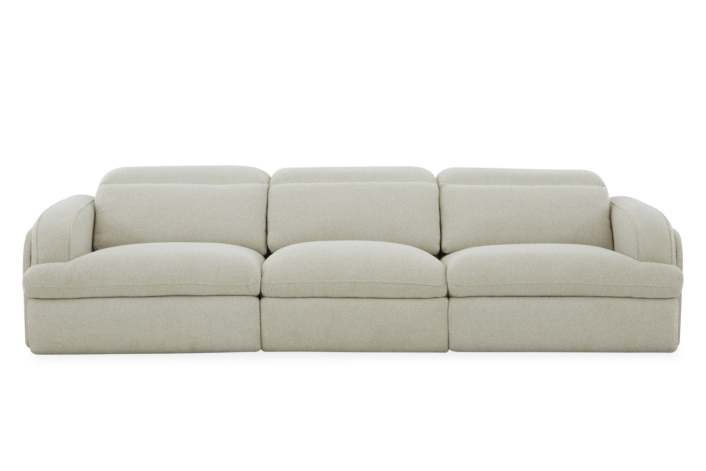 Divani Casa Ambler Modern Off White Fabric Sofa With 2 Power Recliners Model VGKV-KM.6629-SOFA-LINEN