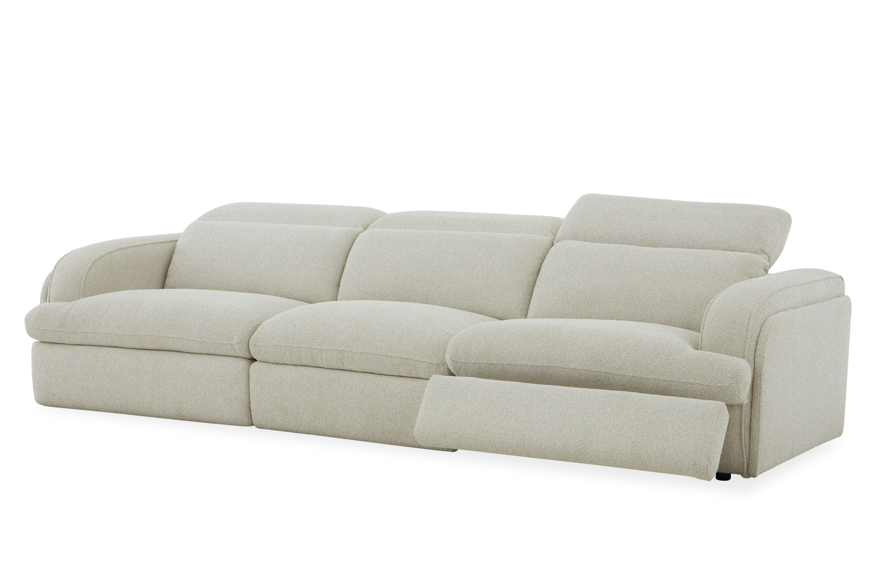 Divani Casa Ambler Modern Off White Fabric Sofa With 2 Power Recliners Model VGKV-KM.6629-SOFA-LINEN