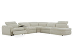 Divani Casa Ambler Modern Off White Fabric Sectional Sofa With 2 Power Recliners Model VGKV-KM.6629-SECT-LINEN