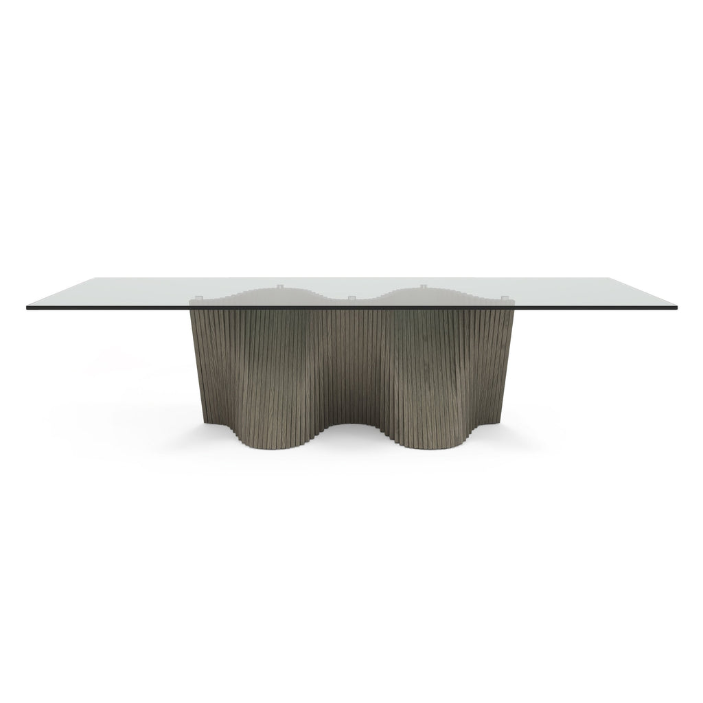 Modrest Byer Modern Glass & Grey Ash Dining Table Model VGCS-DT-21004-GRY